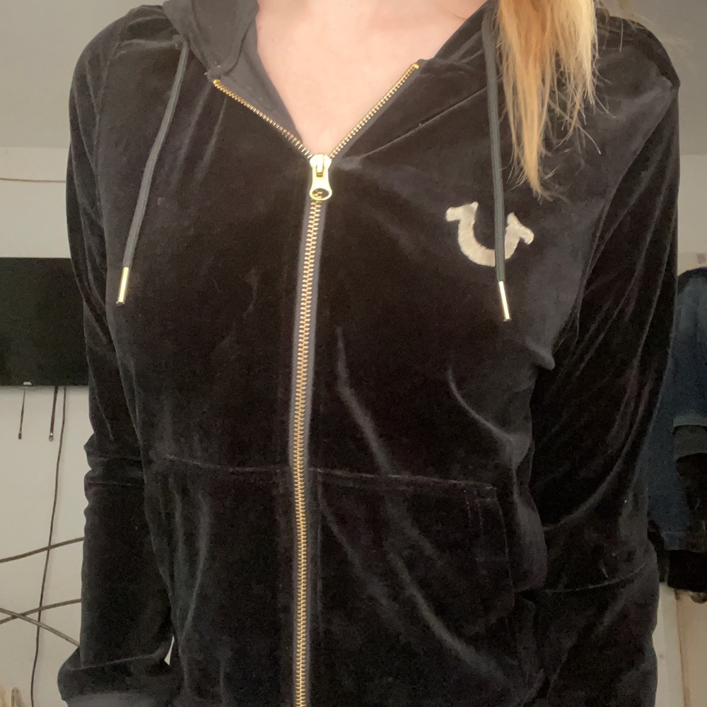 True religion velour zip up jacket